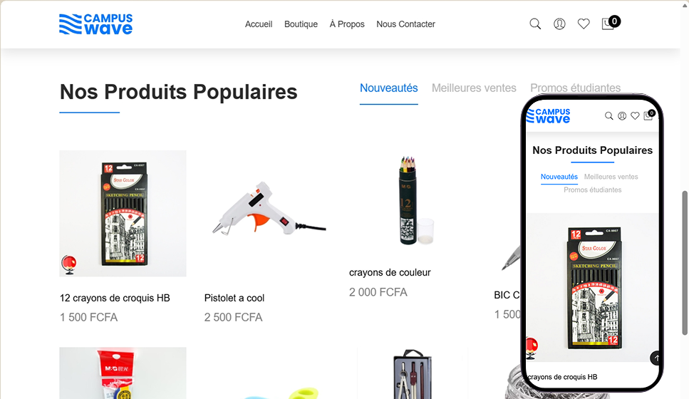 Campus Wave – E-commerce étudiant